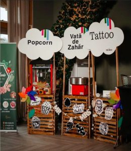 Vata de zahar Popcorn tatuaje temporare la petreceri pentru copii in Iasi