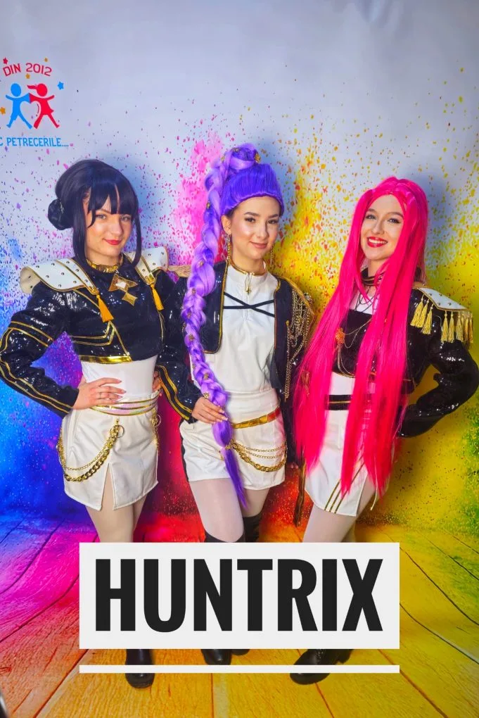Animatoare Huntrix costume scena Rumi Zoey Mira Iasi Costum Animatoare Huntrix costume scena Rumi Zoey Mira Iasi petreceri copii Iași — Kids Mania