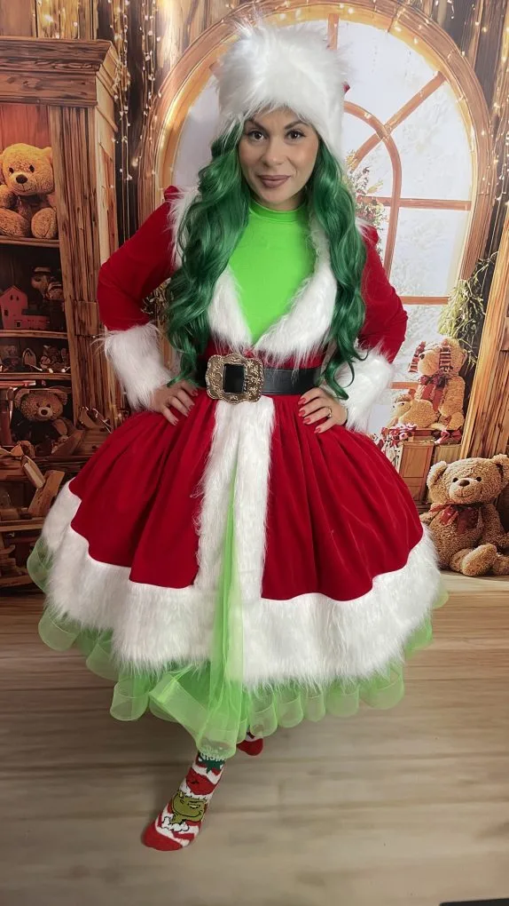 costum de animator fata grinch Costum costum de animator fata grinch petreceri copii Iași — Kids Mania